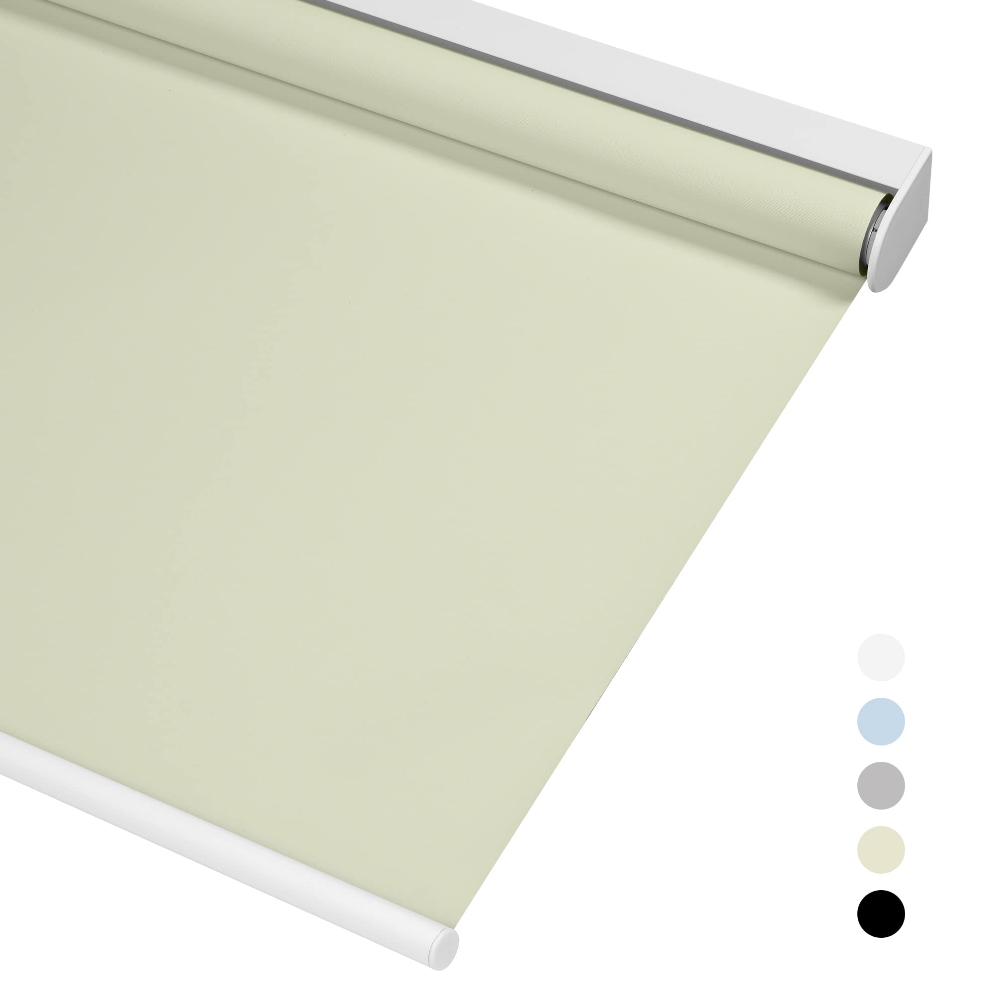 Boolegon Blackout Roller Shades for Windows Cordless Room Darkening Roller Blinds Black Out Window Shades for Home Office Bedroom Media Room Sliding Door Beige,24" W x 48" H
