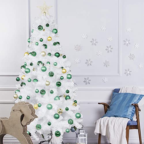 Lulu Home Halloween Ball Ornaments, 24 Ct Pre-Strung Xmas Tree Decorations, Holiday Hanging Balls Green 2.36" #TOP4