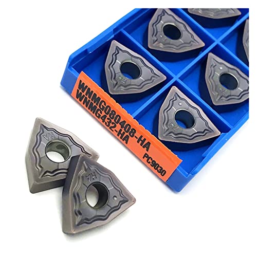 Herramienta de corte CNC y 10 insertos de torneado WNMG080408 HA para torneado externo de torno