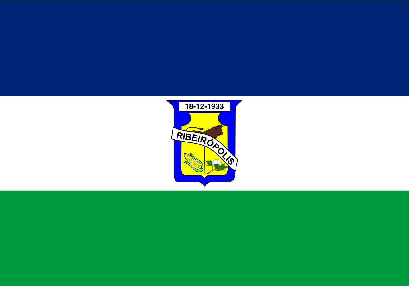 Drapeau Ribeiropolis grand format aux finitions de haute qualité