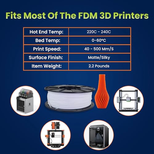 Image of 3D-Fuel Tough Pro PLA+ Filament for 3D Printing, Made in, Brightest White