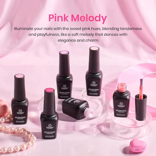 Image of Beetles Pink Gel Polish Set, Pink Melody, 6 Colors Gel Nail Polish Set