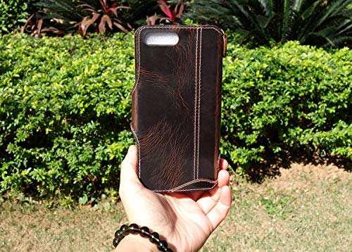 Yogurt Case For Iphone 8 Plus, Case For Iphone 7 Plus, Genuine Leather Wallet Handmade Compatible With Iphone 8 Plus/7 Plus 5.5 Inch Oil Leather #TOP6
