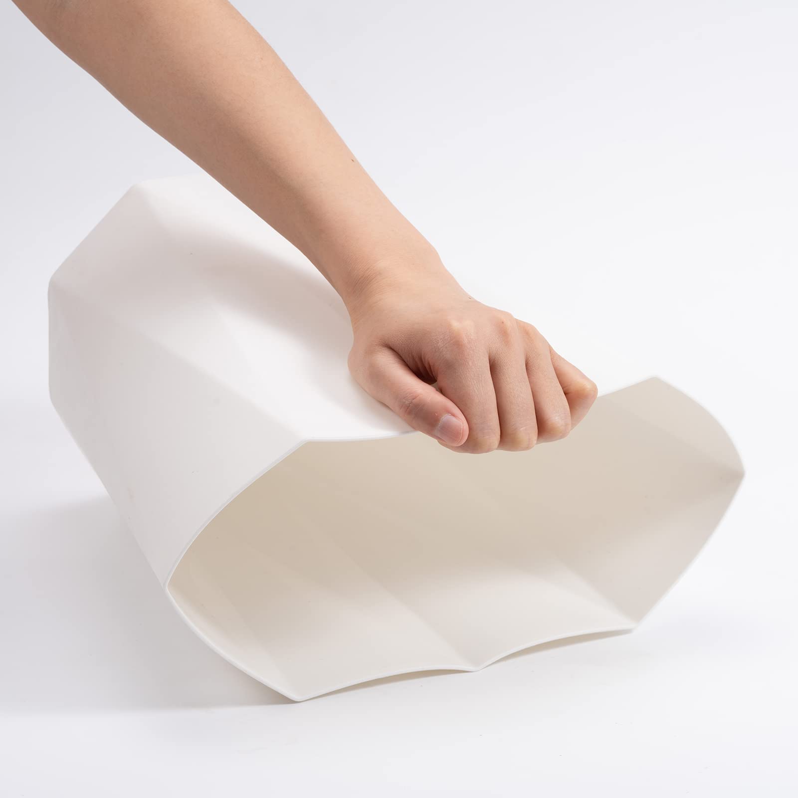 Cubo de basura de plástico de 12 L, contenedor de basura, cesta de papel, organizador de oficina para dormitorio, oficina en casa, 6 unidades blancas