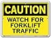 Vestil SI-C-48-A-AL-040 WATCH FOR FORKLIFT TRAFFIC Caution Sign, Aluminum, 0.040" Overall Size, 10.5" W x 7.5" H