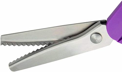 Miniatura 3 de Tijeras de pintar, tijeras de acero inoxidable con agarre cómodo, mango profesional, manualidades, costura, corte en zigzag, tijeras de coser (9