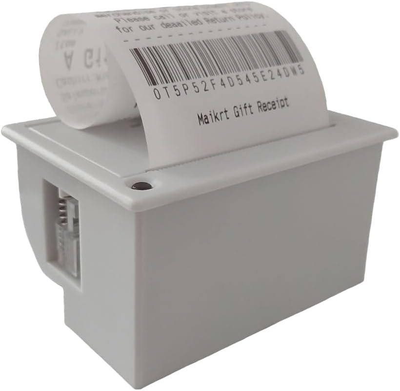 PRIMUZ Embedded Micro Thermal Printer Ticket TTL Serial Port Printer Suitable for Arduino/ESP32 Printing Module 5V~9V White