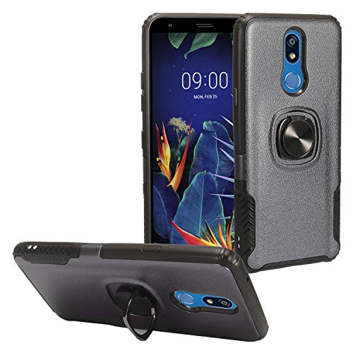 for LG K40, Harmony 3, Xpression Plus 2 (2019) LM-X420, LG Solo LTE L423DL - Hybrid Phone Case w/Ring Stand - RS4 Navyblue