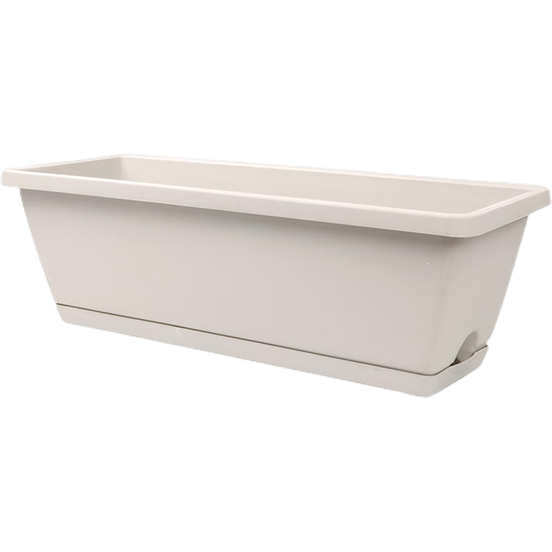 Faroby Window Planter Box 17 Inch Rectangular with Drainage Holes and Trays Resin for Balcony