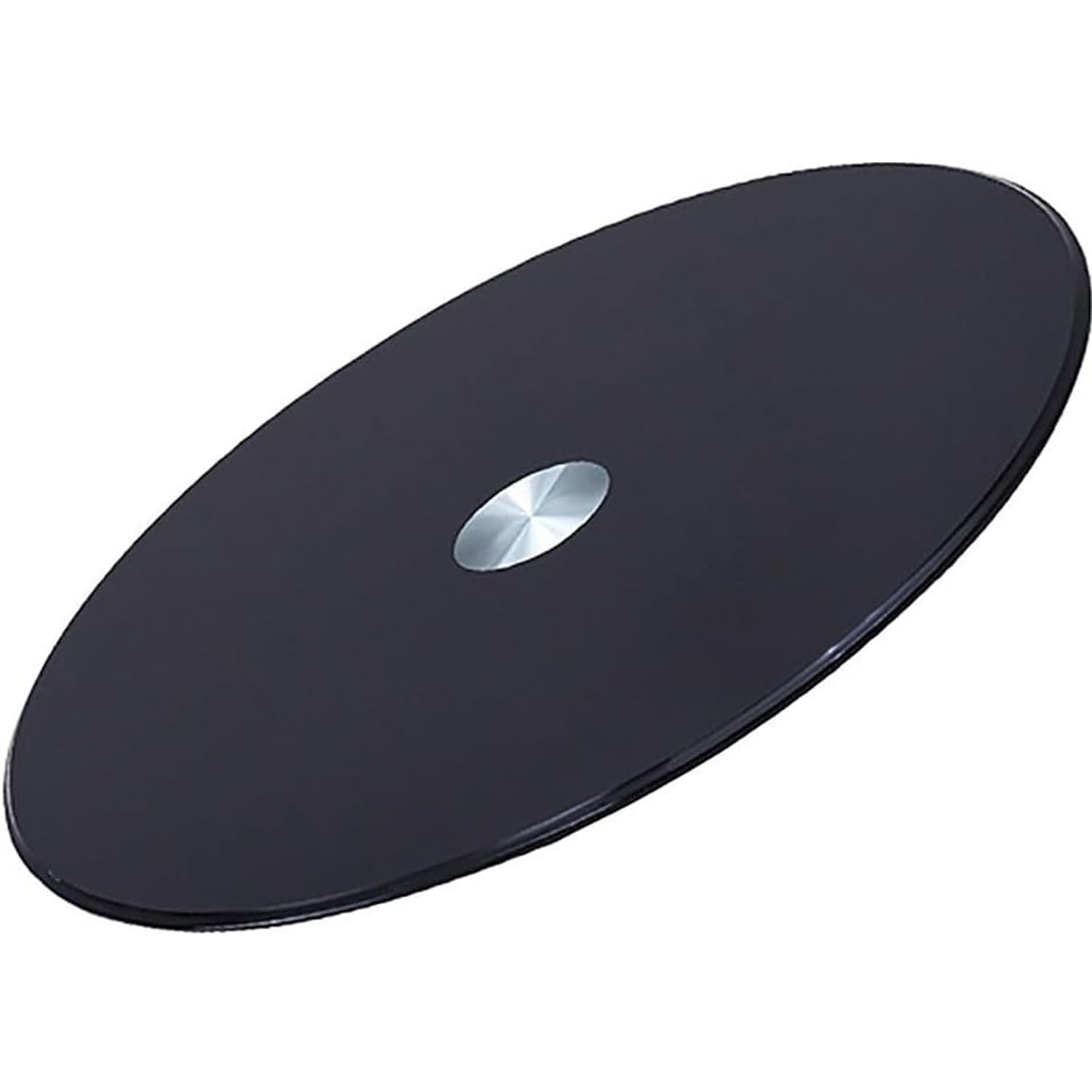 Plateau tournant en verre trempé Lazy Susan noir assiette de service rotative pour table 80 cm