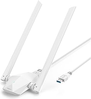 AX1800 WiFi 6 USB WiFi Adapter for PC,USB WiFi Adapter Dual High Gain 5Dbi Antenna 5Ghz/2.4Ghz WiFi Dongle Wireless Adapter for Desktop/Laptop Supports Windows10/11,USB 3.0 Computer Network Adapters