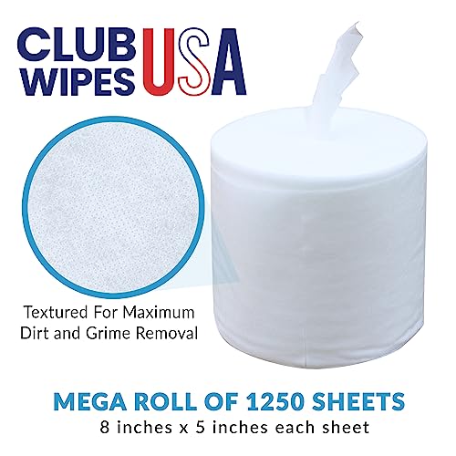 Image of Sanitizing Wipes: 5000 Unscented Wipes (8 inch x 5 inch): 4 Refill Mega Rolls for Floor Stand and Wall Dispensers - For Gyms, Restaurants, Offices