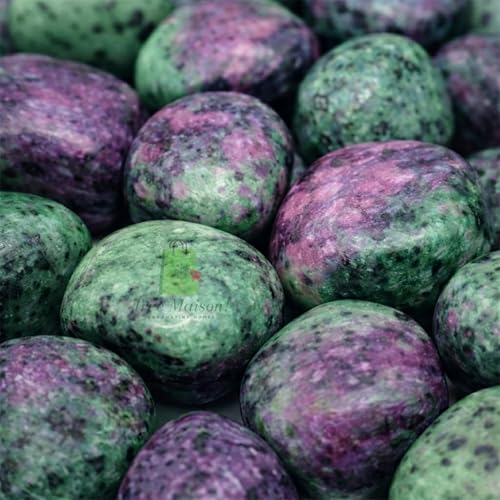 Image of Crystal Ruby ZIOSITE Tumble Stone Pebble Tumbled Gemstone for Reiki Healing Vastu Correction Gravels for Aquarium Home Decor Garden Table 100 Gm