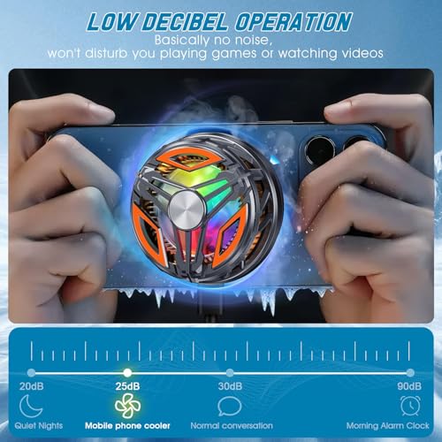 Image of Mobile Cooler, Phone Cooler for Gaming, Gaming Cooler, Equipped with A Detachable Back Clip and Fan with Light, Universal Mobile Cooler for Gaming, Gaming Cooler Perfect for Bgmi, Pubg,Freefire and Long Gaming Sessions