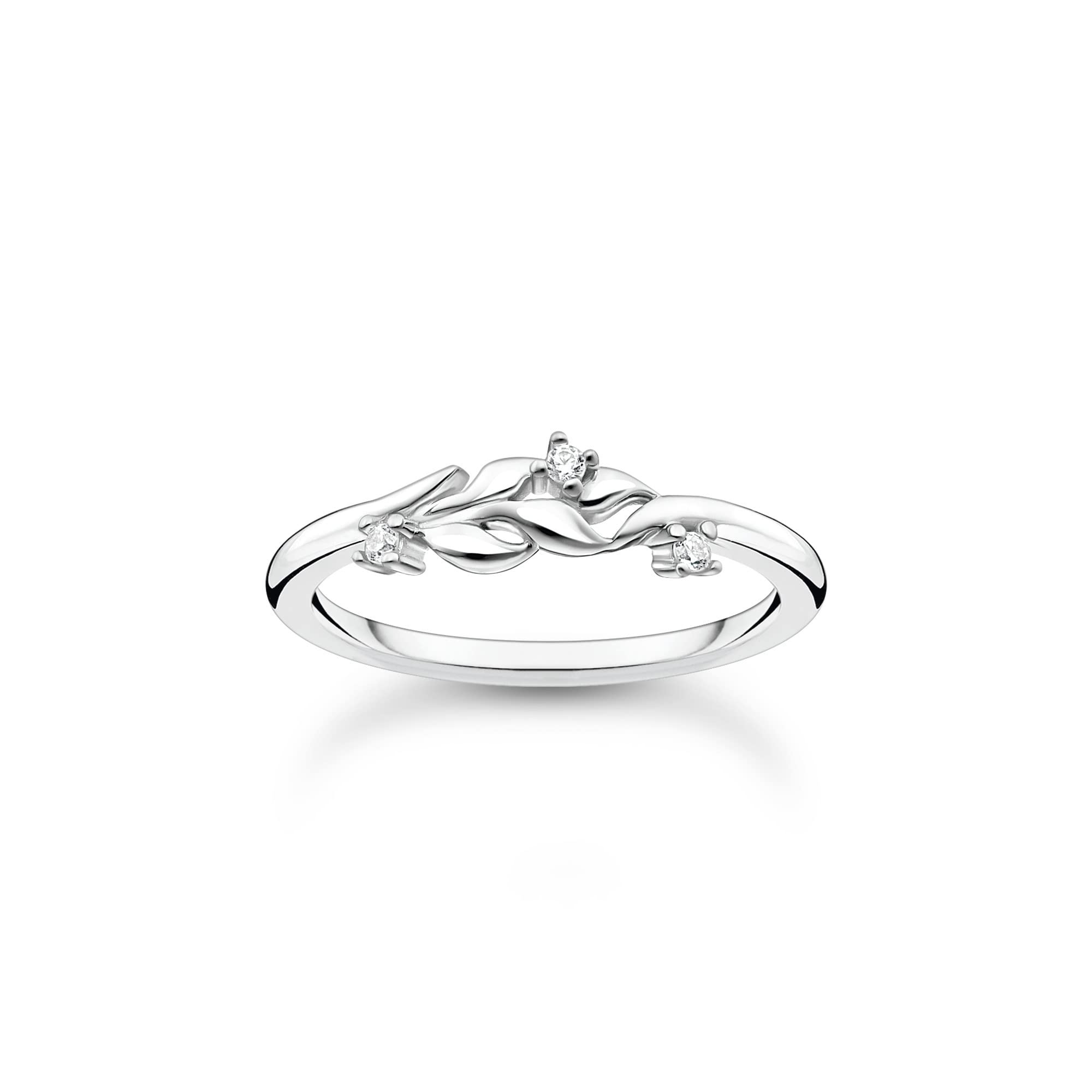 Thomas Sabo ring leaves with stones 925 sterling silver TR2376-051-14-54