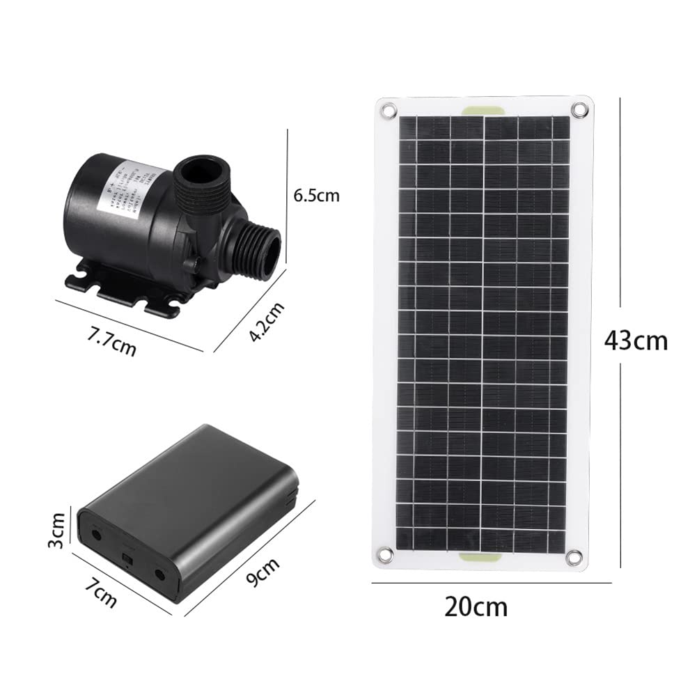 LOOR Pompa Solare 50W 800L/H DC12V Pompa Solare A Basso Rumore per Pompa Di Irrigazione Giardino Familiare