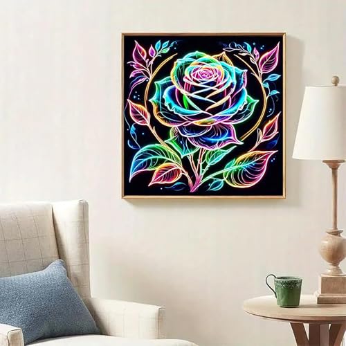 Lophomie Flower Diamond Art Kits for Adults, 5D DIY Rose Flower Diamond Painting Kits for Beginners, Full Drill Round Gem Art for Adults Home Wall Decor 14x14in — view 2
