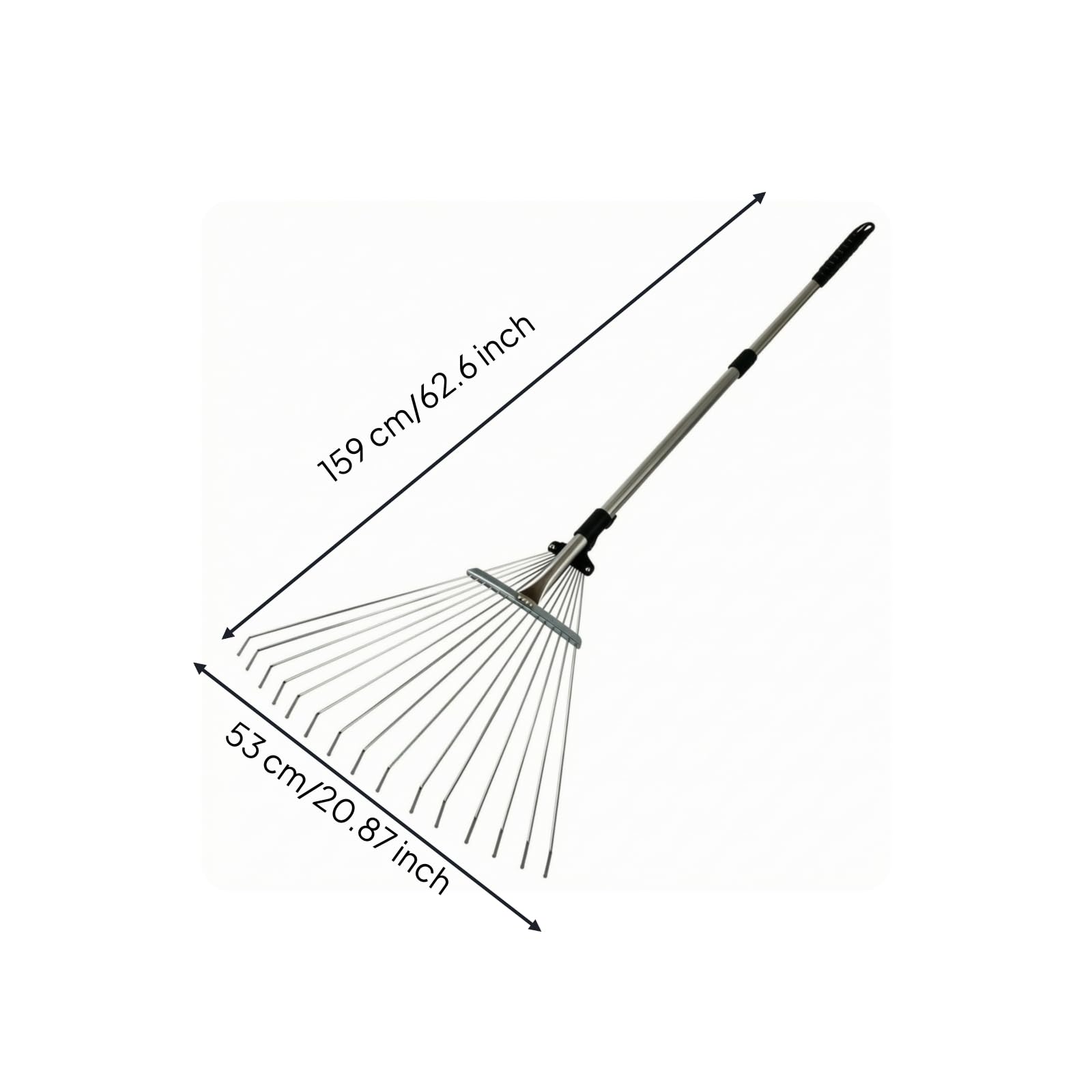 Rastrillo para Césped Resistente | Extensible, Rastrillo Ajustable, para jardín