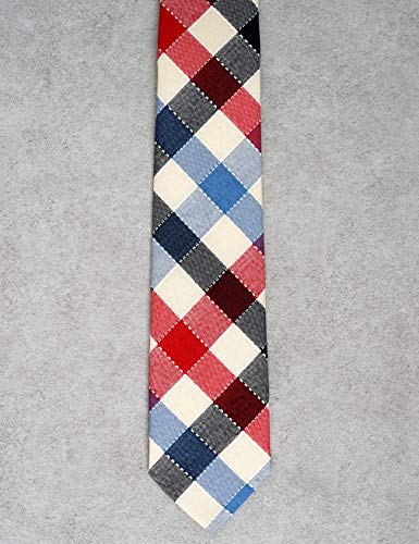 Image of Cotton Skinny Ties for Men, Plaid and Striped Slim Neckties