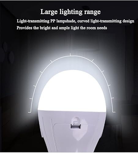 Miniatura 7 de Bombilla LED de emergencia de 15 W, luz diurna blanca, recargable con gancho, bombilla de emergencia inteligente para cortes de energía en