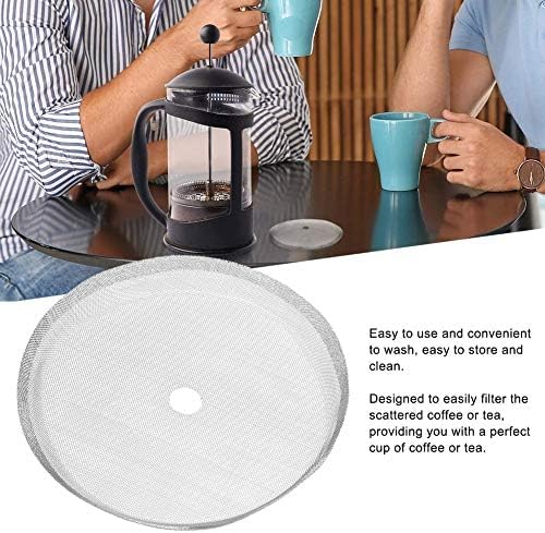 Miniatura 3 de Pantalla de filtro de repuesto para prensa francesa, 5 unidades, malla 80, filtro de acero inoxidable, repuesto para cafetera de prensa francesa de