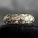 one dollar items, sales clearance today deals prime cheap stuff Rings for Women Hand Carved Heirloom Heritage Scroll Wedding Band 14K Gold Plated Engraved Plumeria Flower