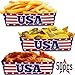 BASHOUT American Flag Paper Food Trays | (50 Pcs) Disposable USA Flag Concession Snack Tray | Patriotic Baskets for Nachos, Chips, Candy | 4th of July Party Decorations | Red, White and Blue Boat