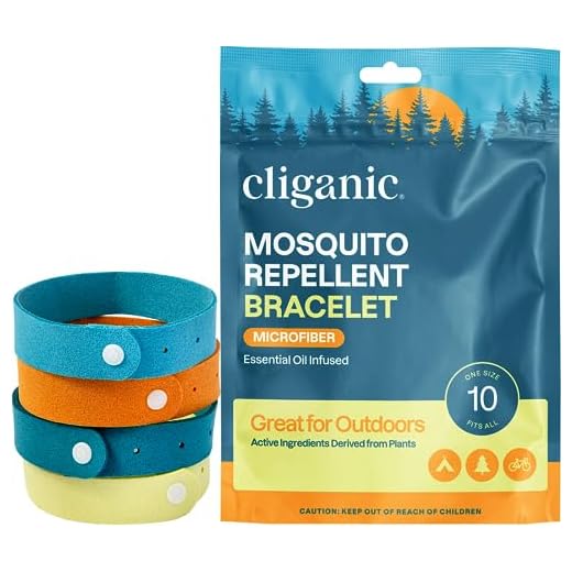 Cliganic Mosquito Repellent Microfiber Bracelets (10 Count) - for Adults and Kids, DEET Free Wristbands