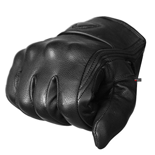 Jackets 4 Bikes G57-BLACK-L Men'S Premium Leather Street Motorcycle Protective Cruiser Biker Gel Gloves L thumb #1