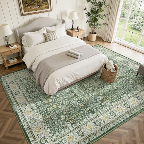 Lofus 8x10 Large Area Rug for Living Room & Bedroom Washable Non-Slip Sage Green — view 2