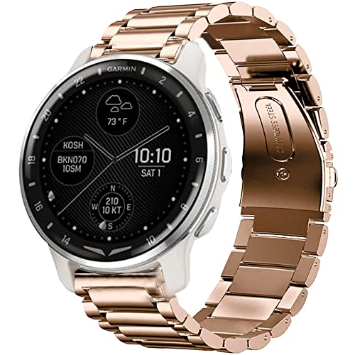 Bracelet acier inoxydable à dégagement rapide pour montre Garmin D2 Air X10 or rose