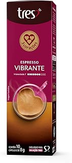 Cápsula de café espresso vibrante 3 corações 10 unidades