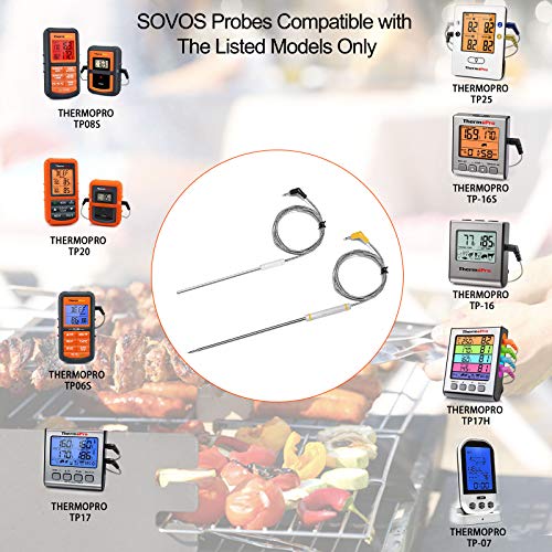 2-Pack Replacement Probe For Thermopro Tp20 Tp25 Tp08 Tp930 Tp829 Tp910 Tp826 With Probe Clip Holder, Thermopro Replacement Meat Probe Ambient Probe For Tp20 Tp25 Tp27 Tp16 Tp08 Tp17 Tp07 Tp17H Tp28 #TOP4