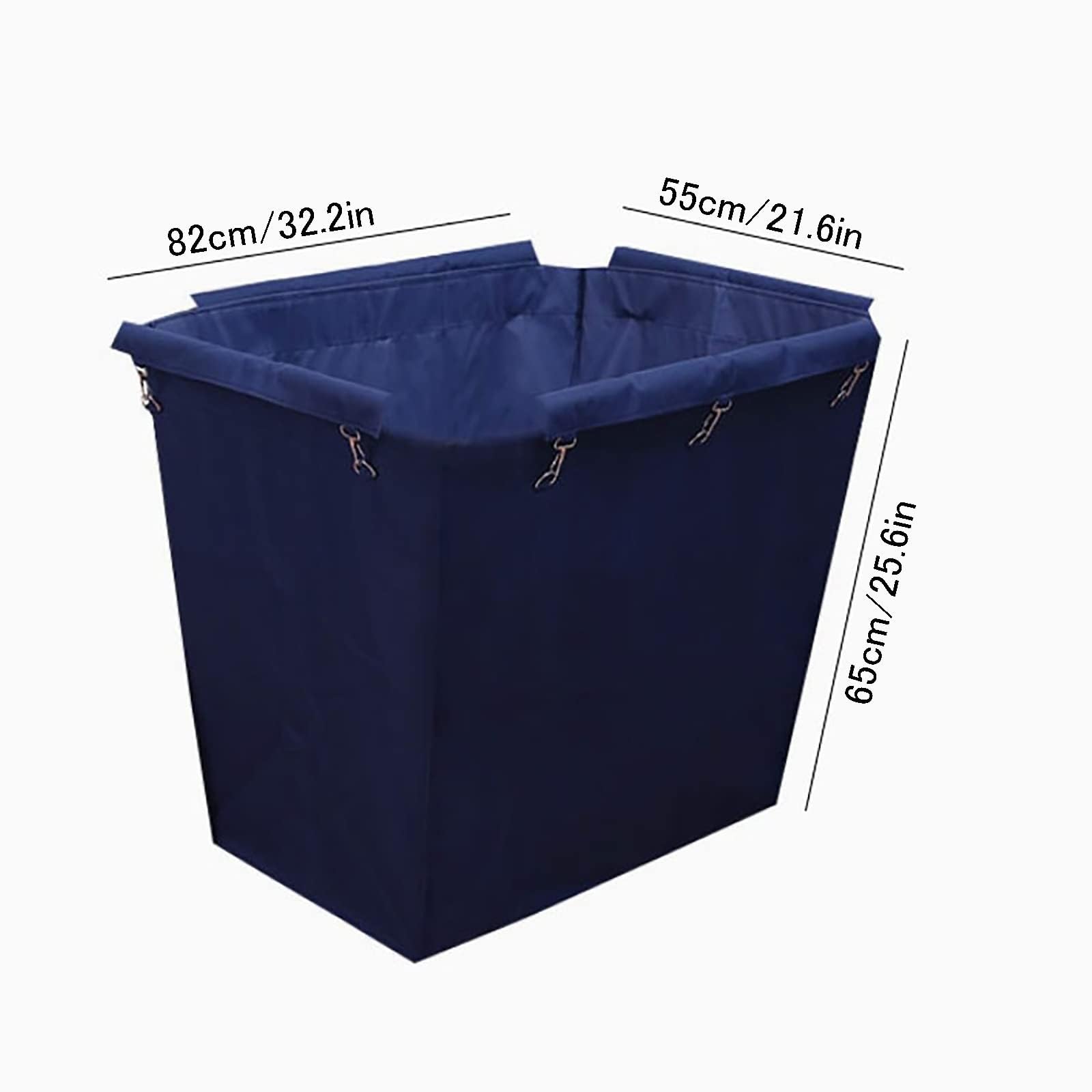 Borsa di ricambio for cesto della biancheria extra grande, in tessuto Oxford, borsa for carrello della biancheria commerciale, gancio in ferro metallico lavabile in lavatrice(Blue,Plastic lock)