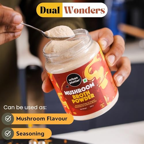 Image of Urban Platter Mushroom Bouillon & Broth Powder, 200g (Plant-Based | Instant Soup Base | MSG-Free | Umami-Rich)