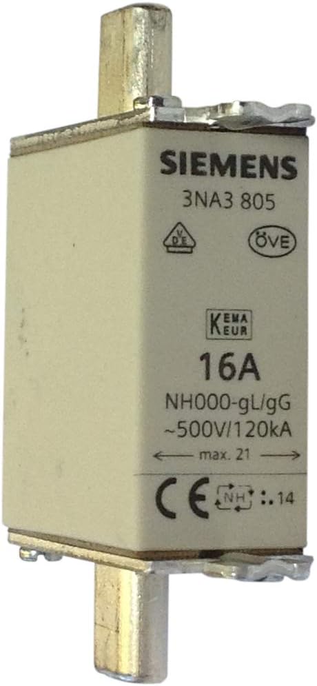 3NA3 805 | 3NA3805 | SIEMENS Fuse 500V NH00 GL-GG 16A