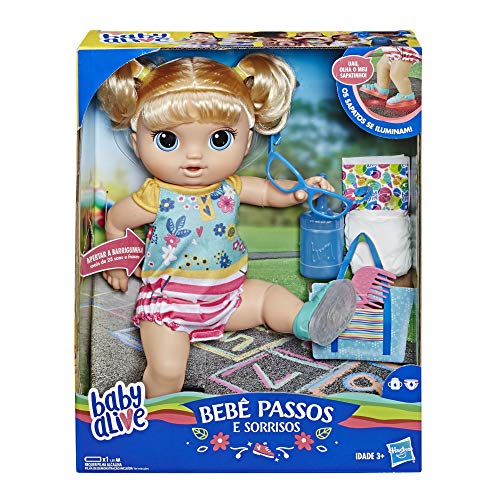 Boneca Baby Alive Bebê Passos E Sorrisos Loira - E5247 - Hasbro Baby Alive Boneca Baby Alive Bebê Pa