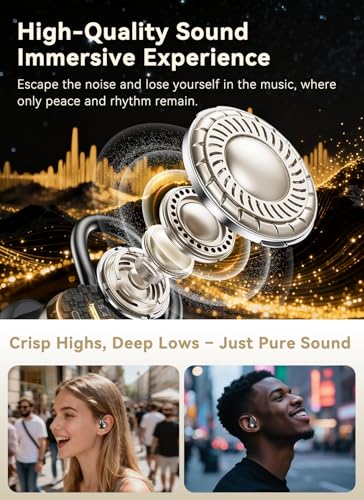 Image of jaddsa Wireless Earbuds, Bluetooth 5.4 Sport Headphones with Smart Charging Case, ENC Noise Cancelling, Ear Buds with IPX7 Waterproof & Bass Stereo Sound for iOS, Android - Mattle Black