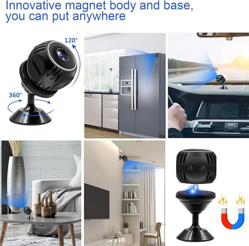 كاميرا صغيرة مخفية 1080P HD كاميرا مخفية محمولة مع رؤية ليلية وكشف الحركة - بطارية مدمجة - كاميرا مراقبة سرية للمنزل/المكتب/الداخلي/الخارجي