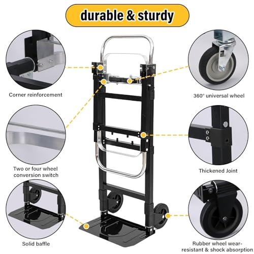 Carretilla plegable 3 en 1 resistente para transporte miniatura 4