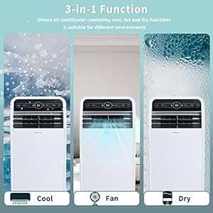 Shinco 10000 btu portable air conditioner portable ac unit with built in cool dehumidifier fan modes for room up to 300 sqft rc 24 hour timer window kit  urban country home decor