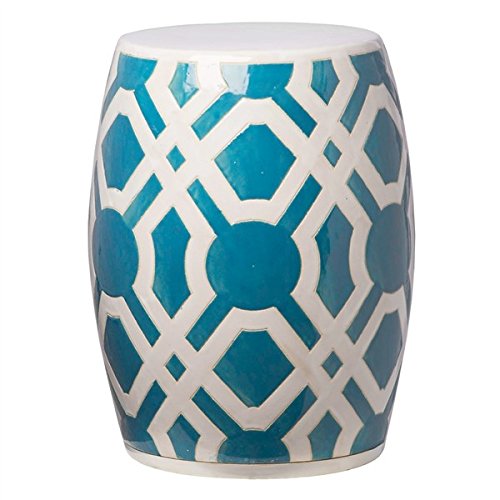 Emissary Trellis Garden Stool - Turquoise