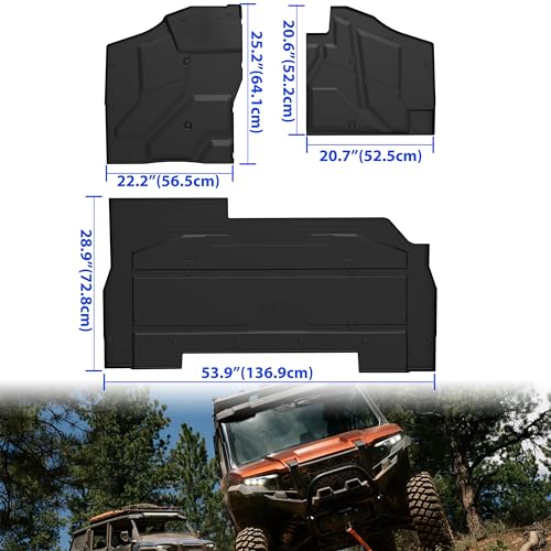 SAUTVS TPE Floor Mats for Polaris Xpedition XP5/ ADV5, Front and Rear Row Floor Liners All Weather Protection Slush Mats Floor Mats for Polaris Xpedition XP 5/ ADV 5 2024+ Accessories (3PCS)