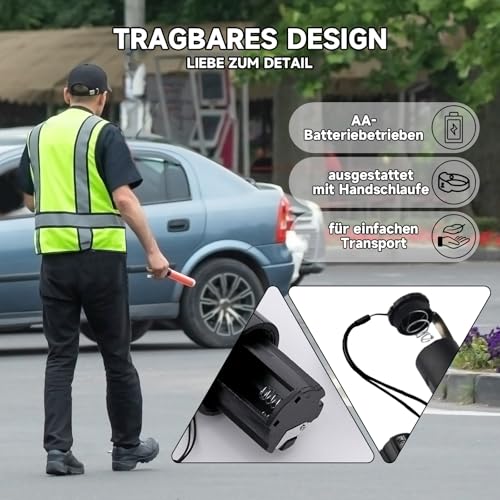 Fenteer 2pcs LED Auto Warnleuchte Signallampe, Signalstab-LED Taschenlampe, Verkehrsstab Signalverkehr Leuchtstab, LED-Signal Verkehrssicherheit Stab, Arbeitsleuchte Leuchtstab, 2 Modi