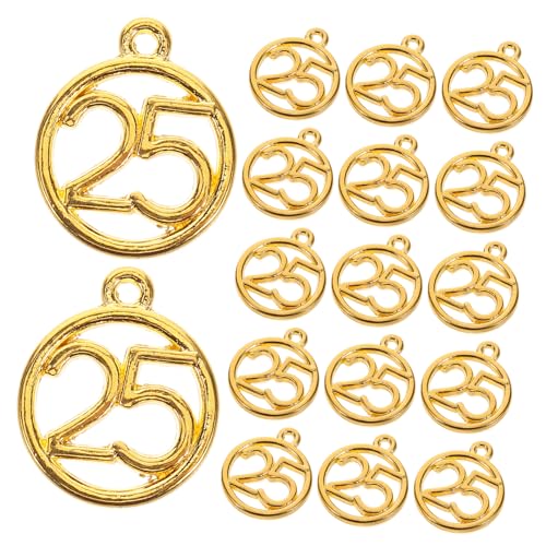 GAROZATION 50個年 チャーム アラビア数字 ペンダント ダングルチャーム 番号付き ネックレス ブレスレット ジュエリー作り アクセサリー用 チャーム 亜合製