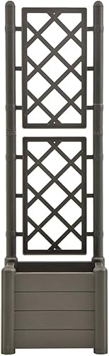 Miniatura 3 de Garden Planter with Trellis 16.9"x16.9"x55.9" PP Anthracite,Raised Garden Bed,Outdoor Planters for Flower Herb Garden