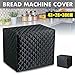 Bread Maker Cover, Cotton Quilted Diamond Stitching Bakeware Protector,Kitchen Toaster Appliance Dust Cover, Machine Washable(Black, 17