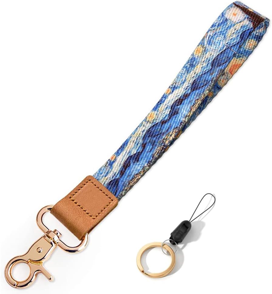 Wrist Lanyard Key Chain Cute Wristlet Strap Keychain Holder for Women Men Car Keys ID Badges Card Wallet Phone, J, J