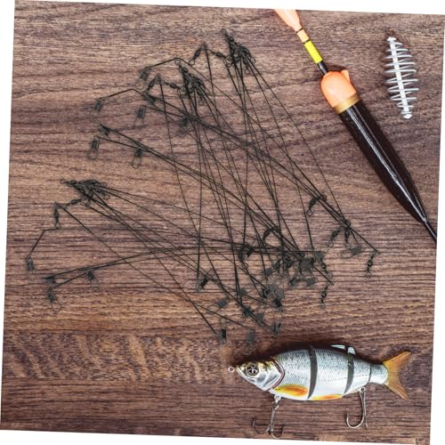 50 piezas de líderes de pesca de acero con giratorios ibasenice miniatura 6