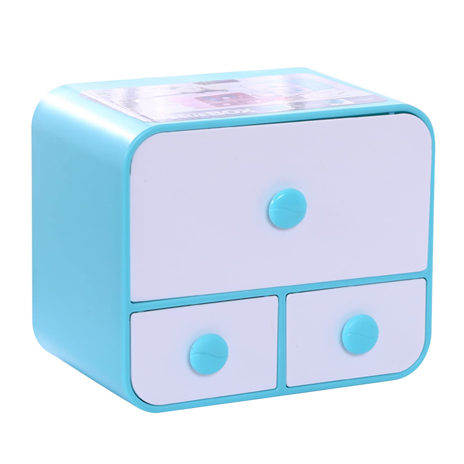 Tsophreniq Tabletop Organizer for Case Stationery Makeup Tissue Organizing Box for Men Women Students Household Storage Box Desk Organizers and Storage Blue